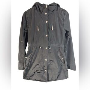 Vince Camuto Black Hooded Rain Jacket – Size XS